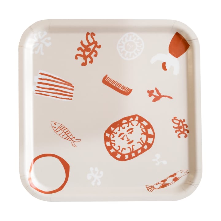 Figures tray 32x32 cm, White-Red Fine Little Day