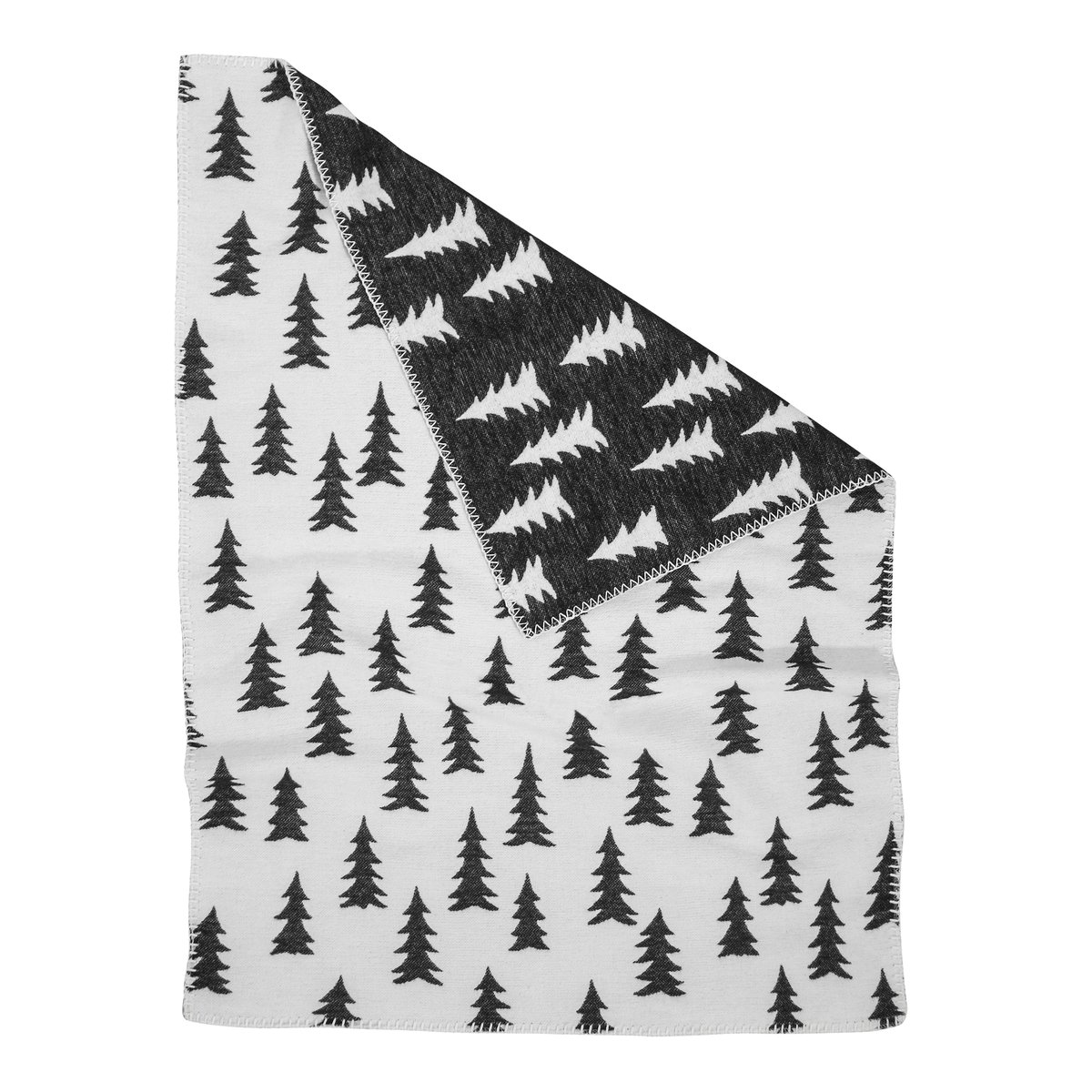 Fine Little Day Gran brushed cotton kids blanket white-black