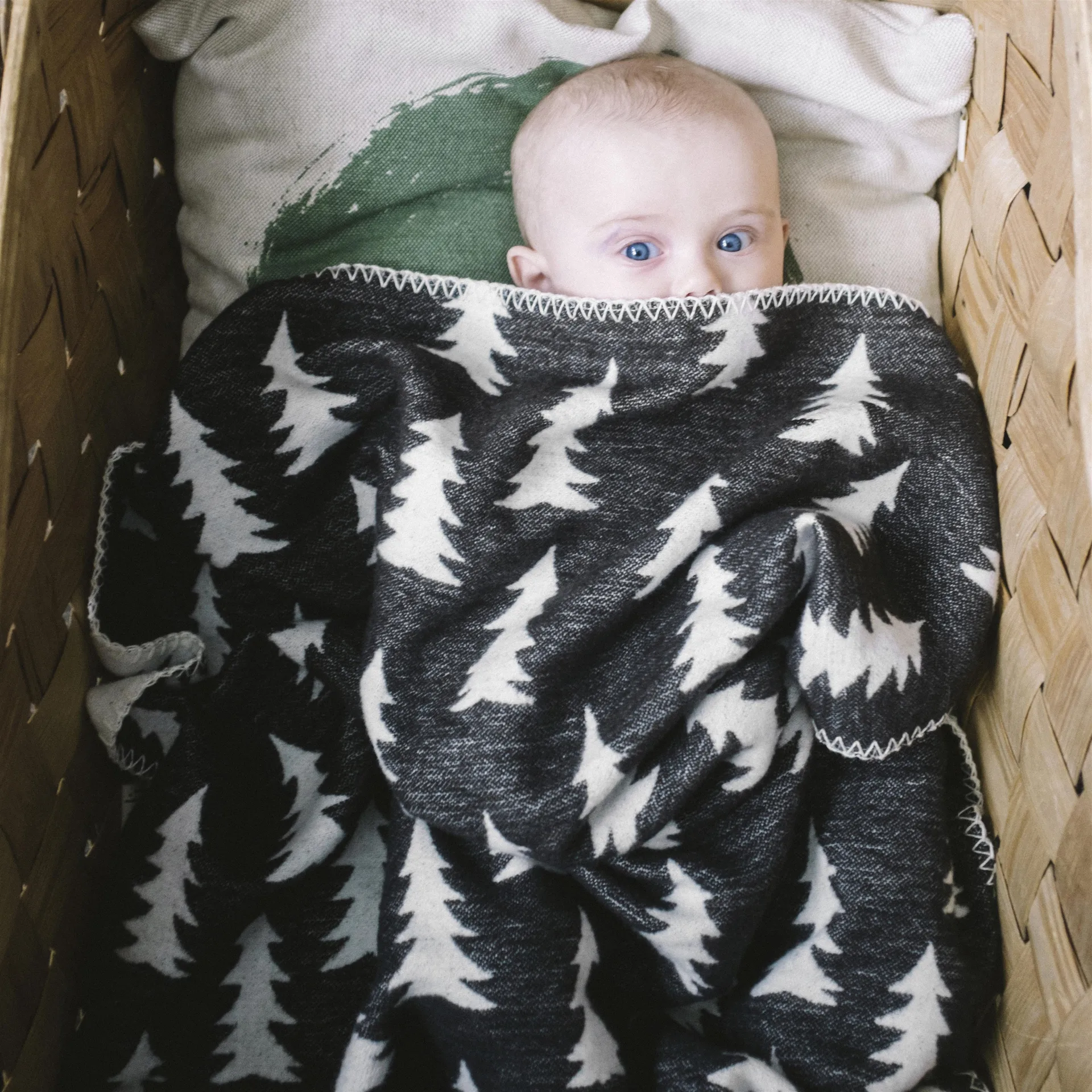 Gran brushed cotton kids blanket, white-black Fine Little Day