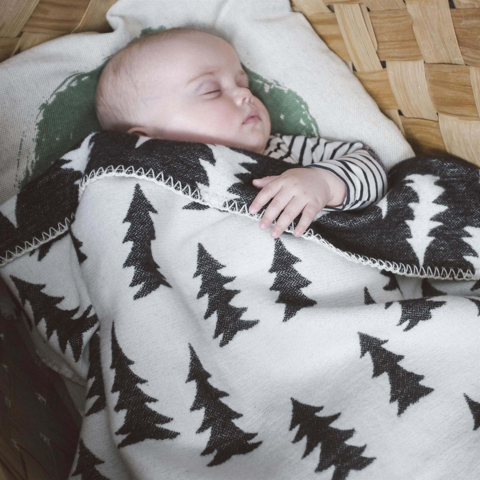Gran brushed cotton kids blanket, white-black Fine Little Day