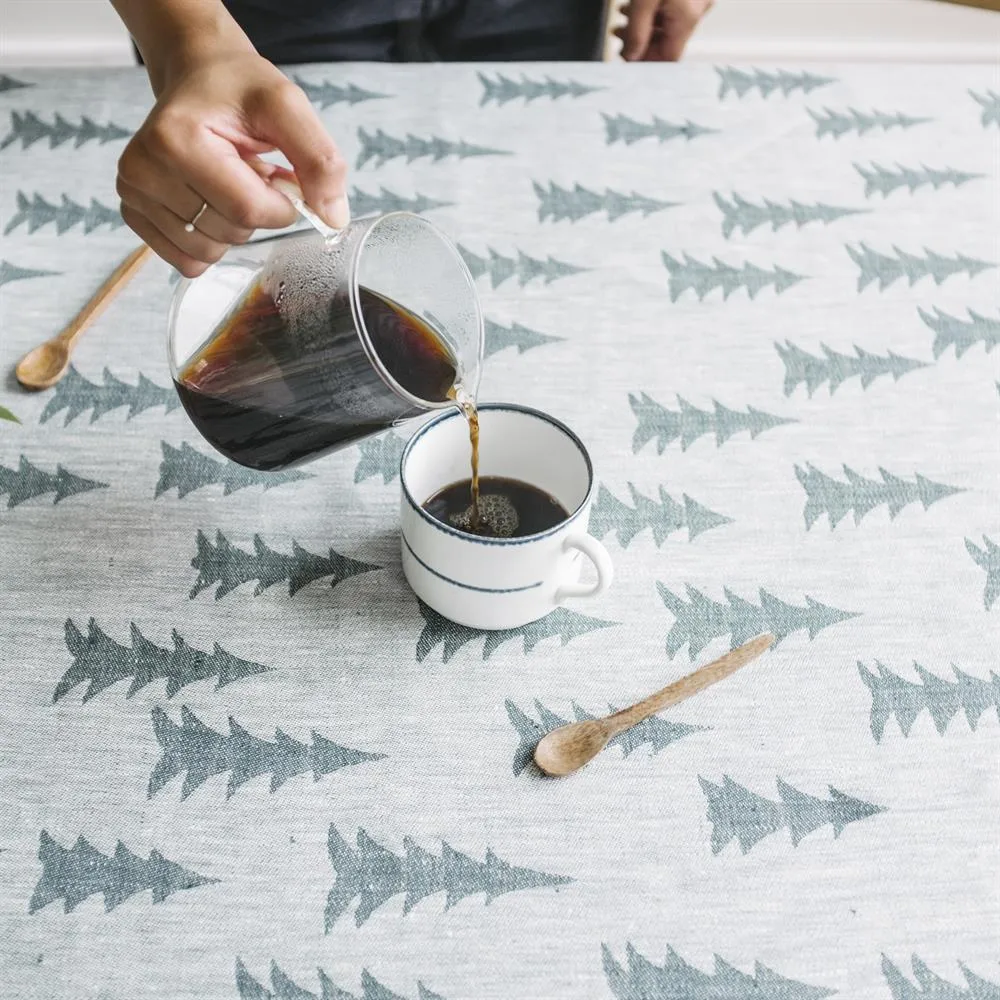 Gran linen fabric, dark green-white Fine Little Day