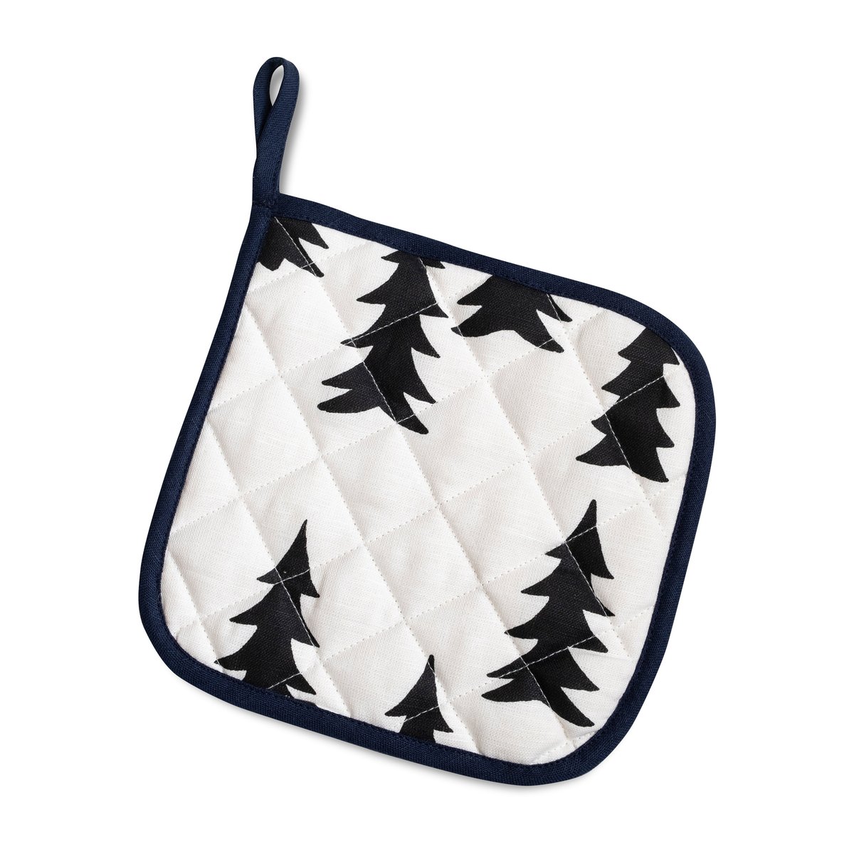 Fine Little Day Gran quilted oven mitt 21x21 cm White-black