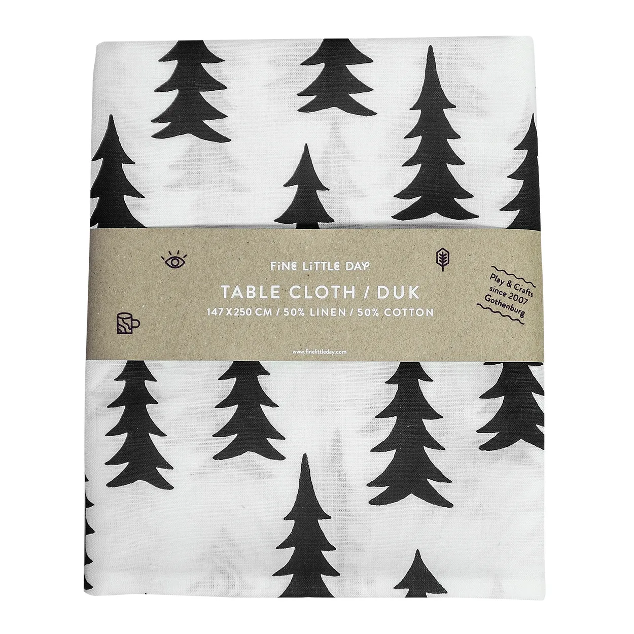 Fine Little Day Gran table cloth 147x250 cm black and white