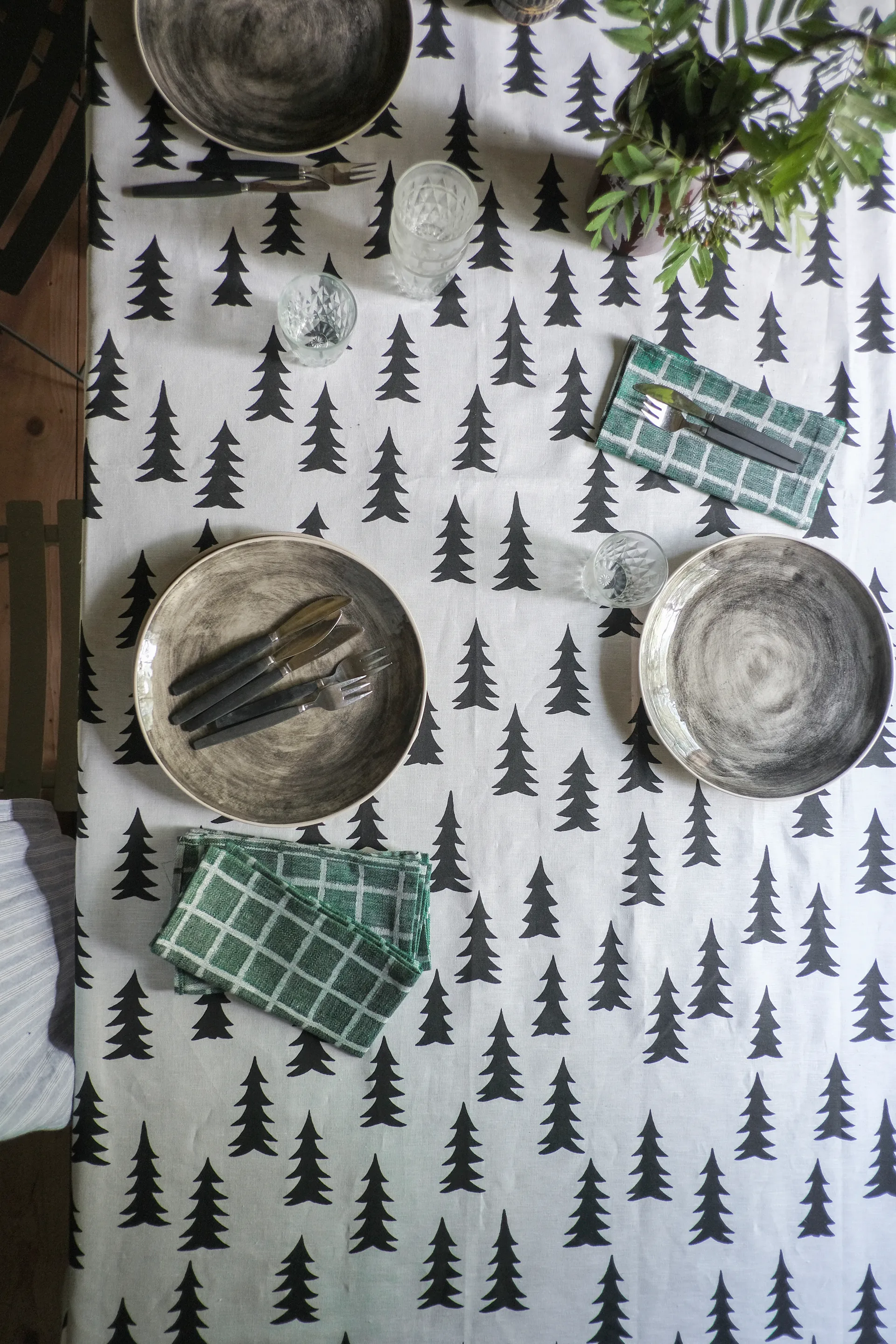 Gran table cloth, white-black Fine Little Day