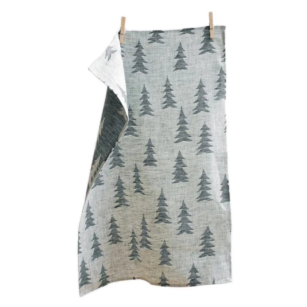 Gran tea towel linen, dark green-white Fine Little Day