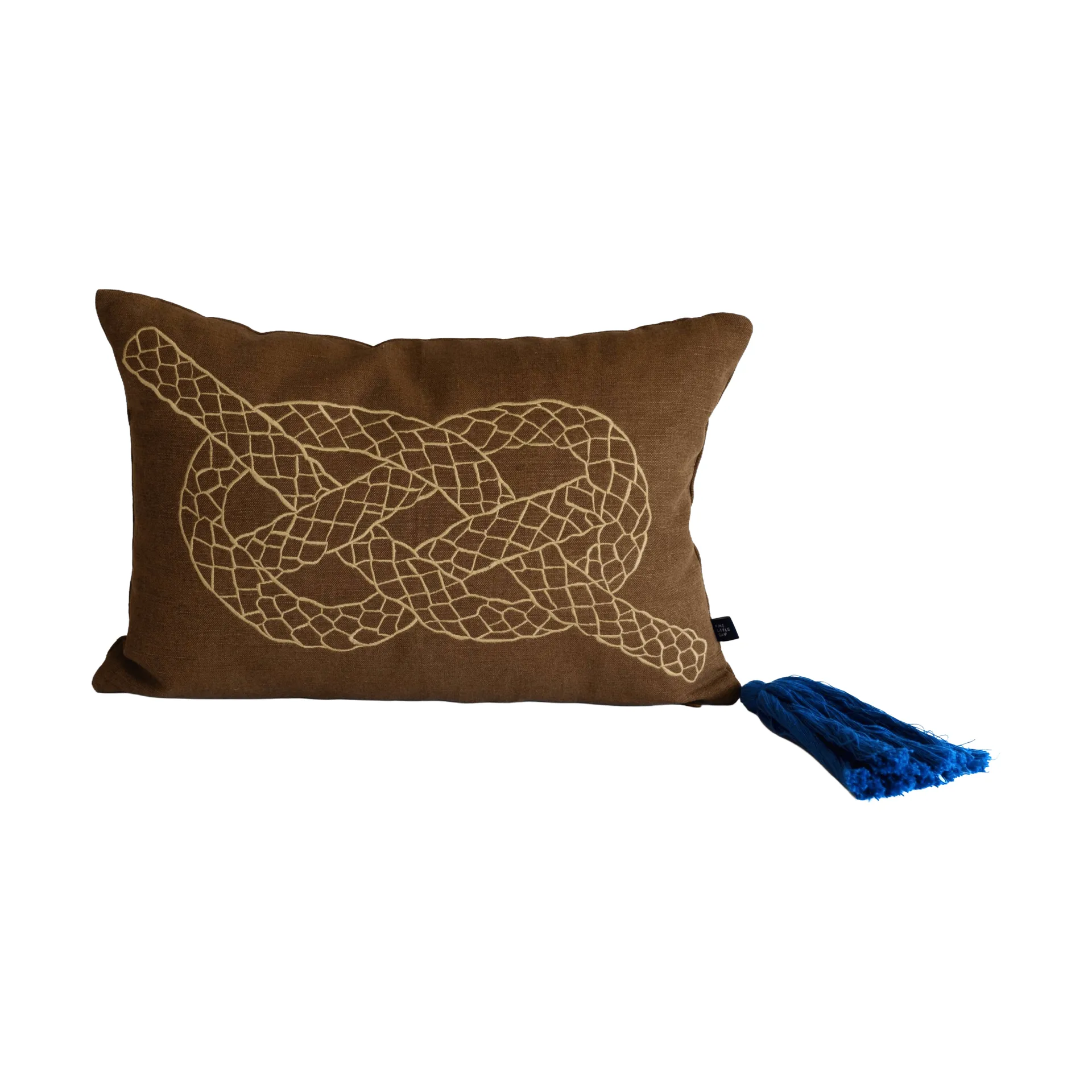 Knop decorative cushion, Brown-gold-blue, 27x40 cm Fine Little Day