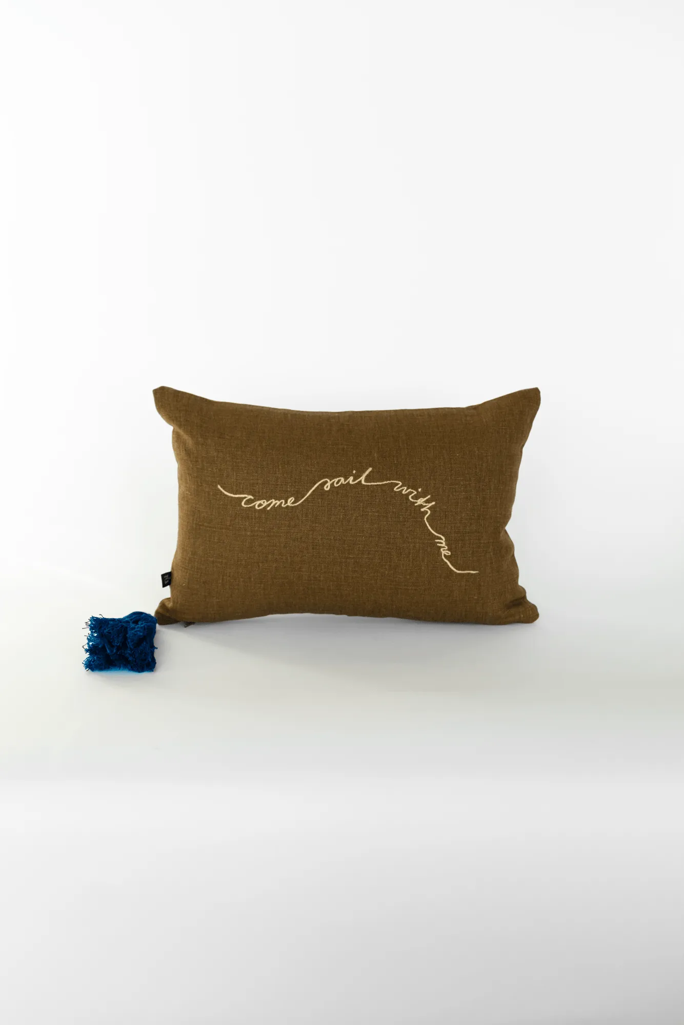 Knop decorative cushion, Brown-gold-blue, 27x40 cm Fine Little Day