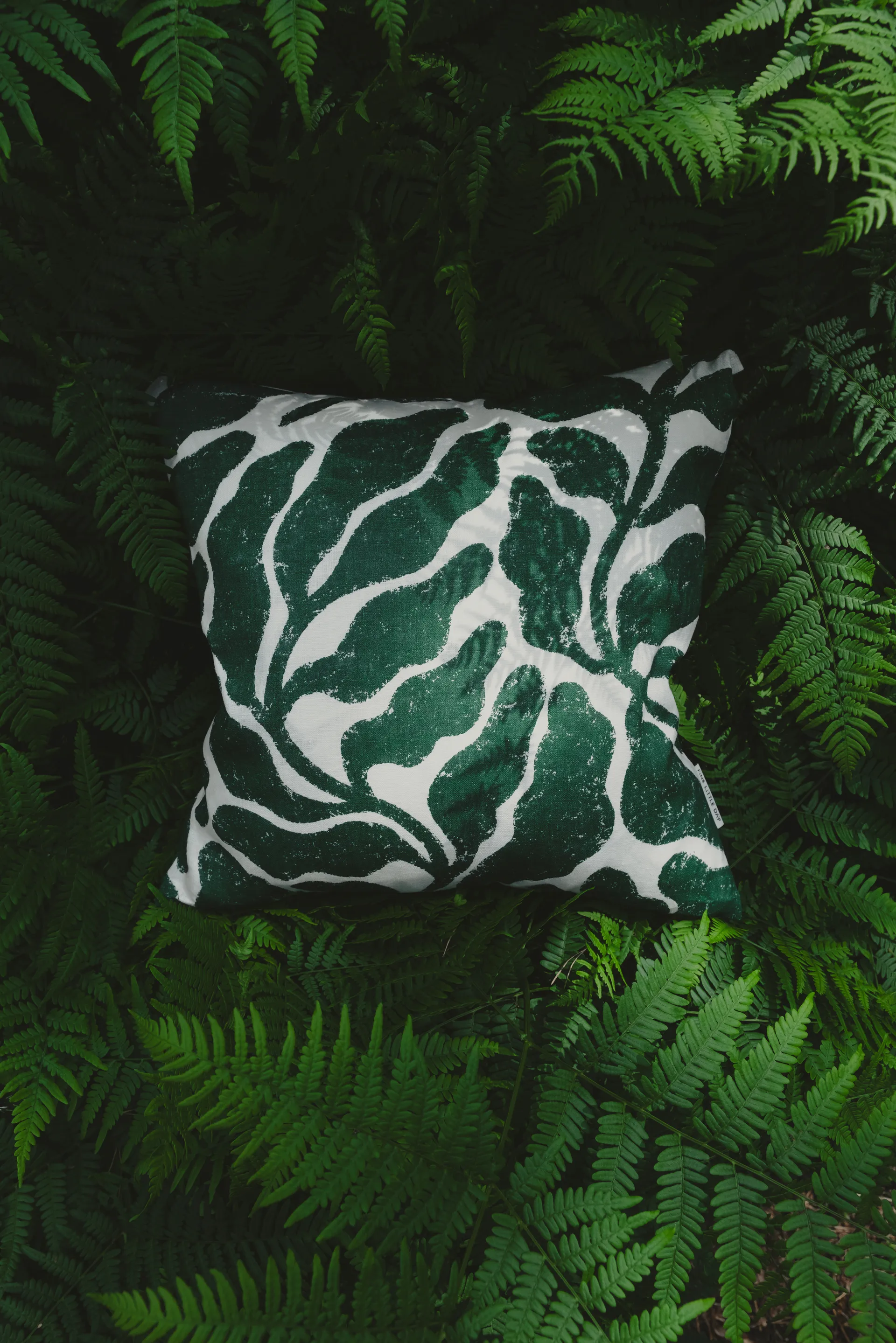 Leaves cushion cover 48x48 cm, Green Fine Little Day