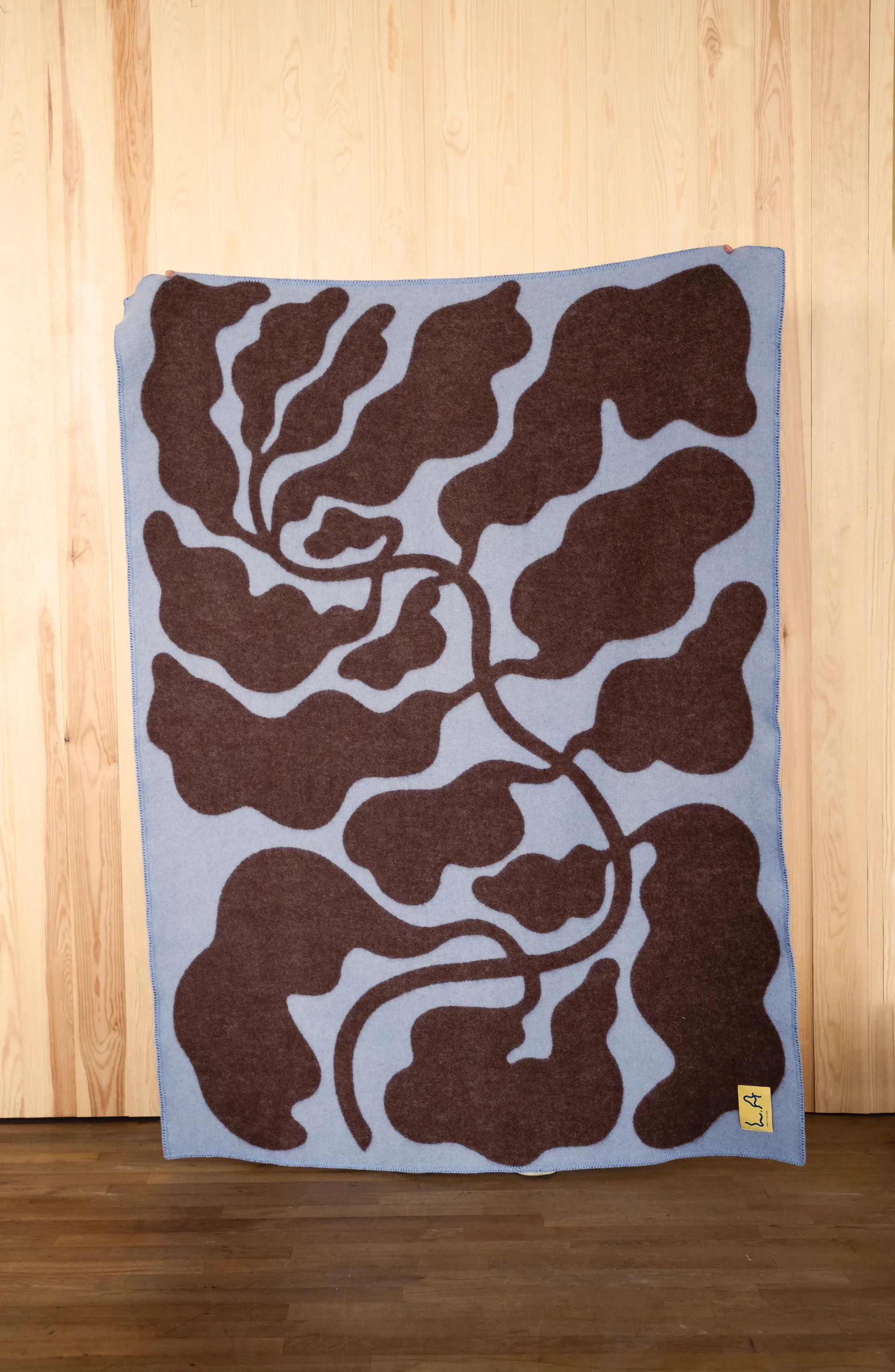 Leaves felt 130x180 cm, Blue-brown Fine Little Day