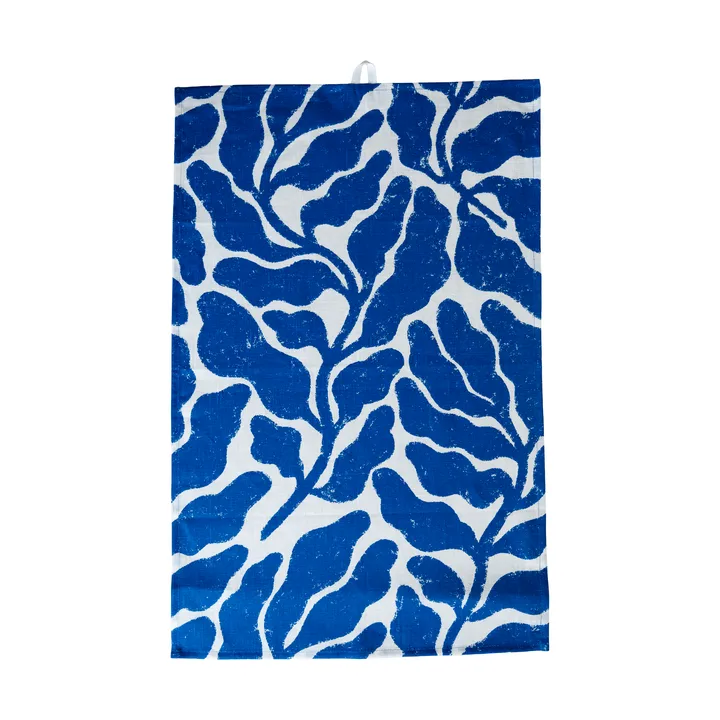 Leaves kitchen towel - White-blue, 47x70 cm - Fine Little Day
