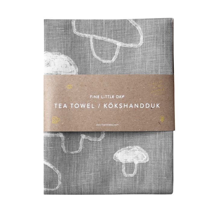 Mushroom kitchen towel linen - grey - Fine Little Day