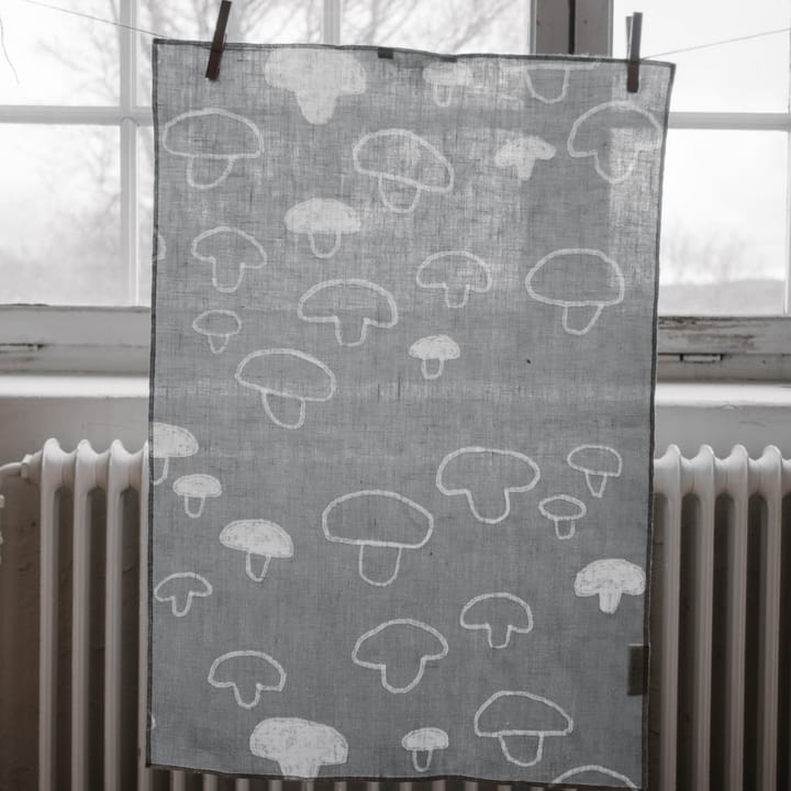 Mushroom kitchen towel linen - grey - Fine Little Day