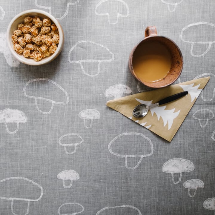 Mushroom tablecloth linen 147x147 cm - grey - Fine Little Day