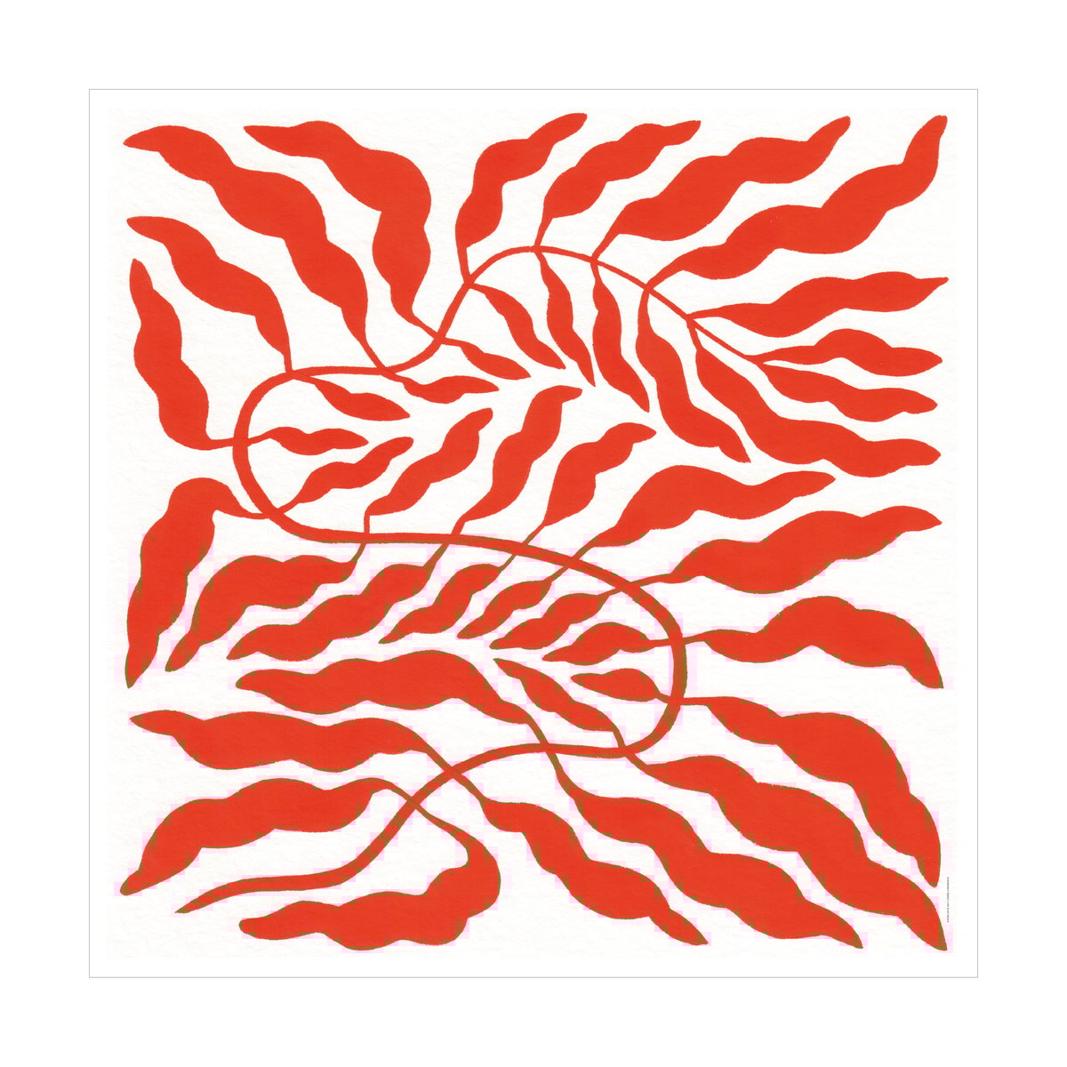 Fine Little Day Orange red leaf 50x50 cm | Scandinavian Design | Posters | Orange