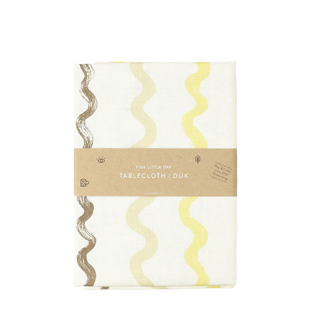 Fine Little Day Randig table cloth 149x250 cm White-yellow