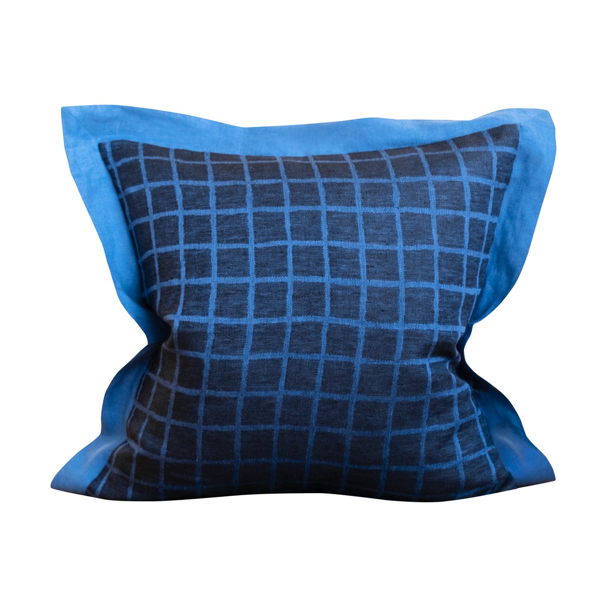 Fine Little Day Rutig cushion cover 47x47 cm Blue-black