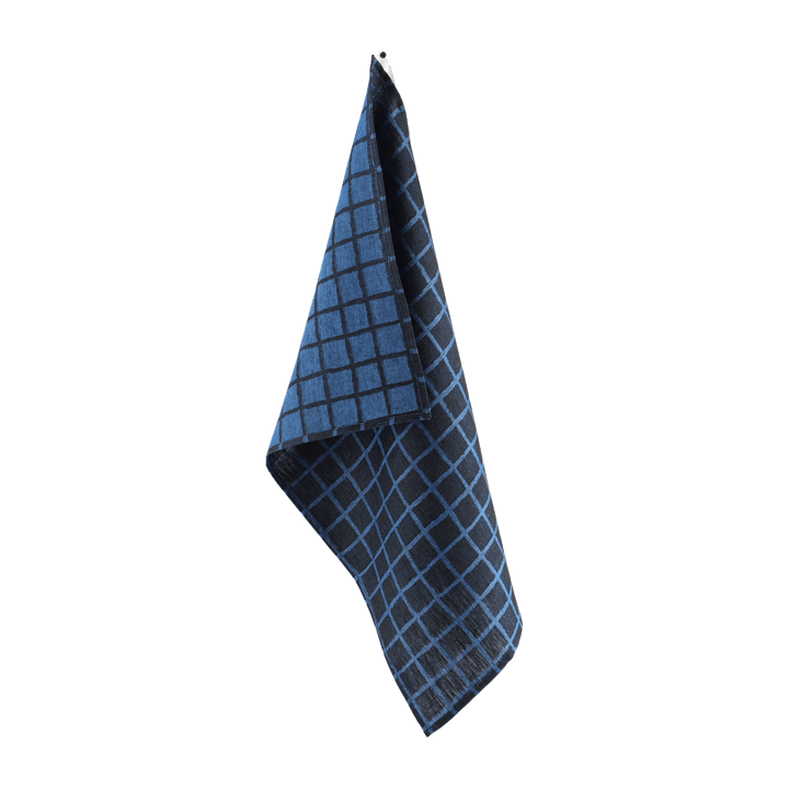 Rutig jacquard-woven kitchen towel 47x70 cm - Blue-black - Fine Little Day