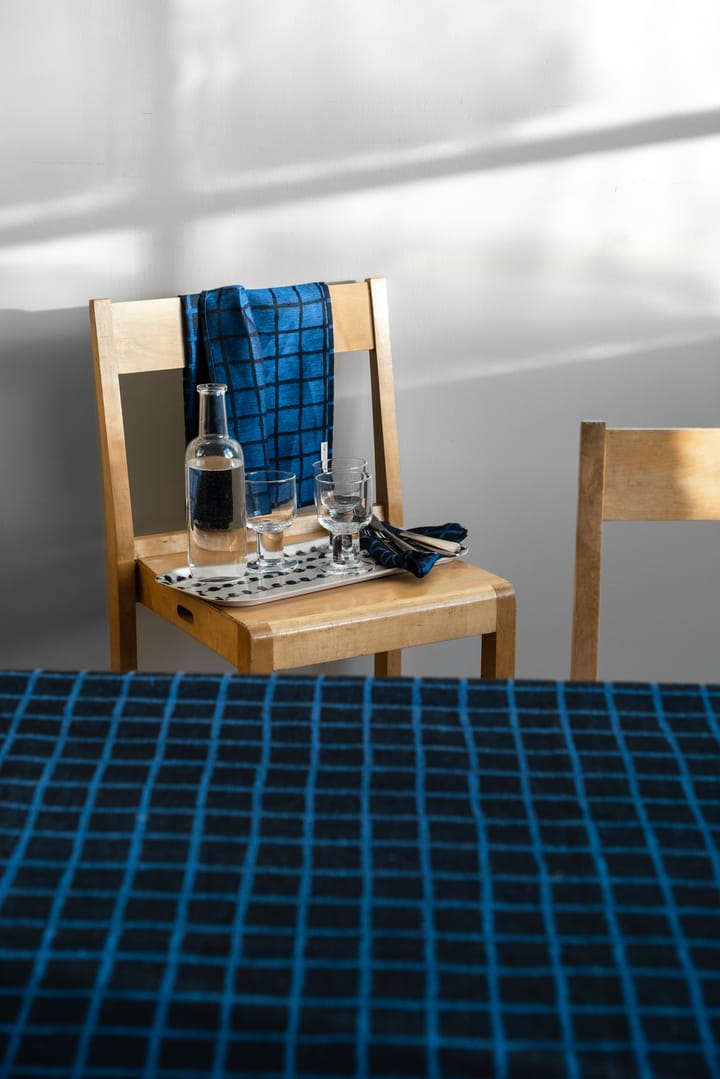 Rutig jacquard-woven kitchen towel 47x70 cm - Blue-black - Fine Little Day