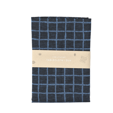 Rutig jacquard-woven table cloth 147x147 cm - Blue-black - Fine Little Day