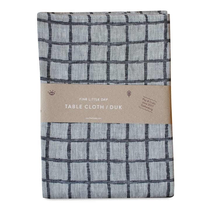 Rutig jacquard-woven table cloth 147x250 cm - black-grey - Fine Little Day