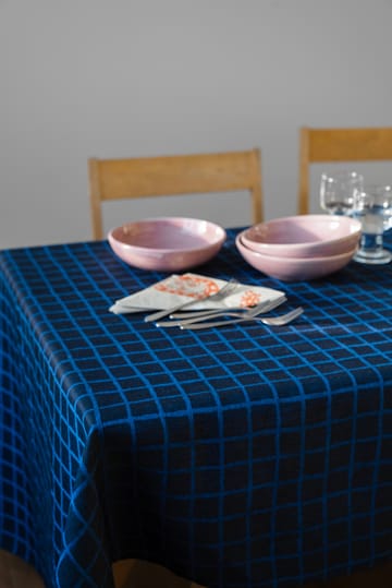 Rutig jacquard-woven table cloth 147x250 cm - Blue-black - Fine Little Day