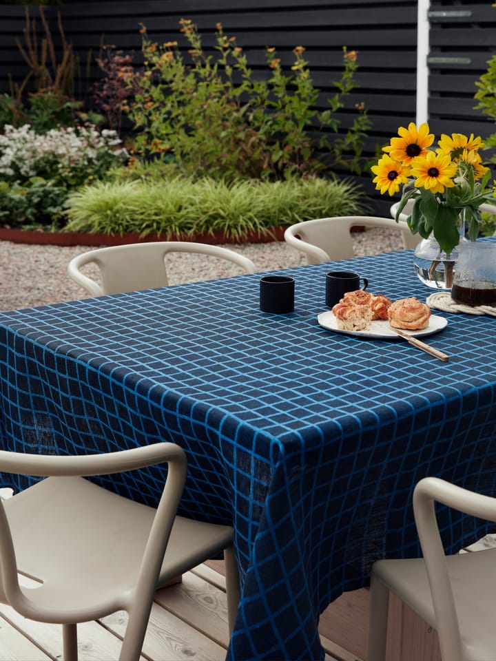 Rutig jacquard-woven table cloth 147x250 cm - Blue-black - Fine Little Day