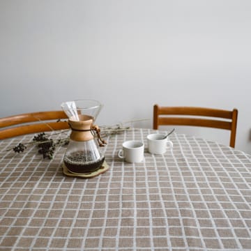 Rutig jacquard-woven table cloth 147x250 cm - brown-white - Fine Little Day