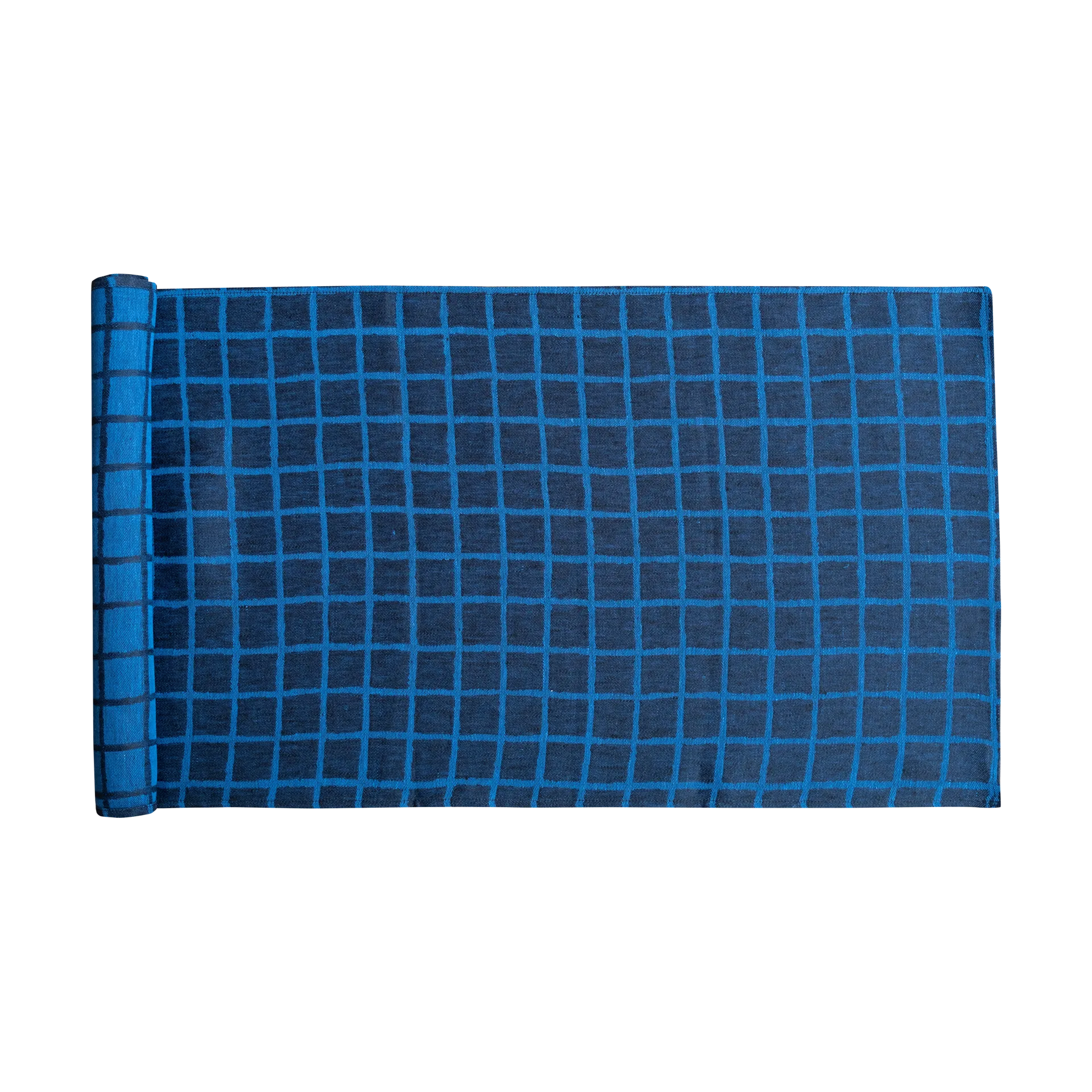 Rutig jacquard-woven table runner 45x150 cm, Blue-black Fine Little Day