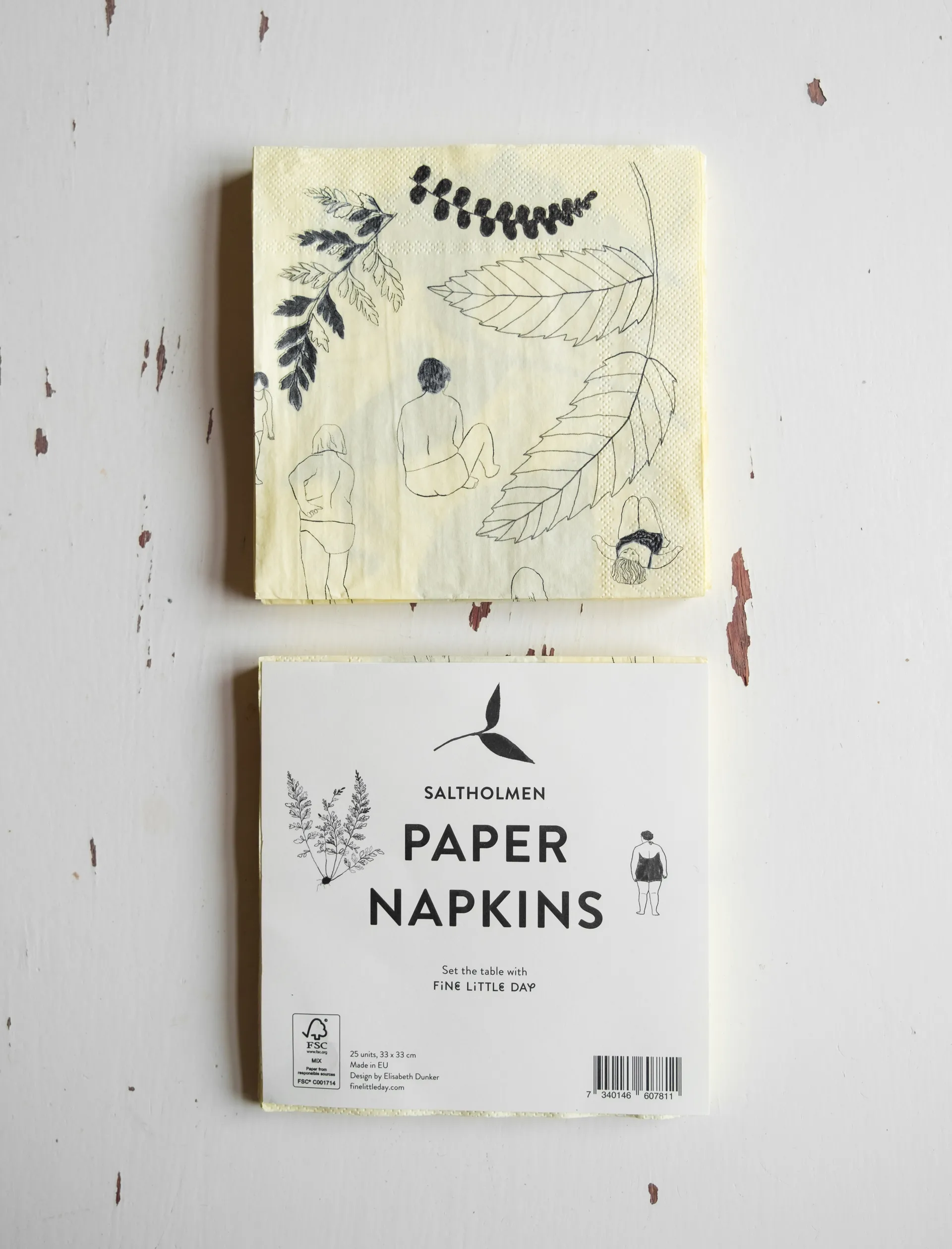 Saltholmen napkin 25 pack, Yellow-grey Fine Little Day