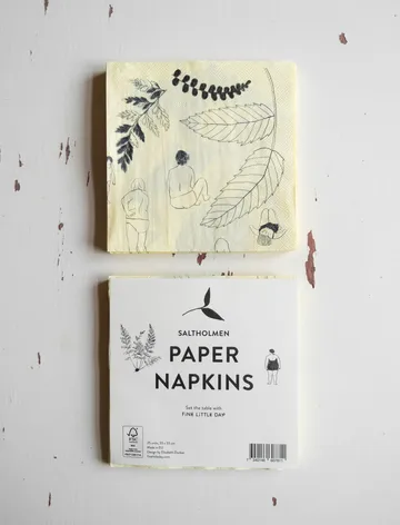 Saltholmen napkin 25 pack - Yellow-grey - Fine Little Day