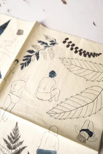 Saltholmen napkin 25 pack - Yellow-grey - Fine Little Day