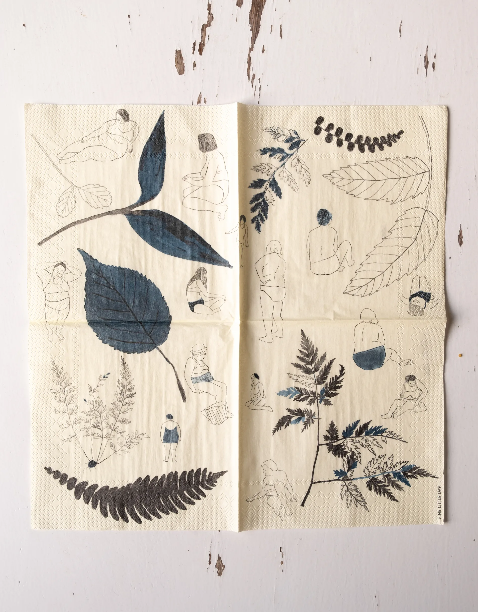 Saltholmen napkin 25 pack, Yellow-grey Fine Little Day