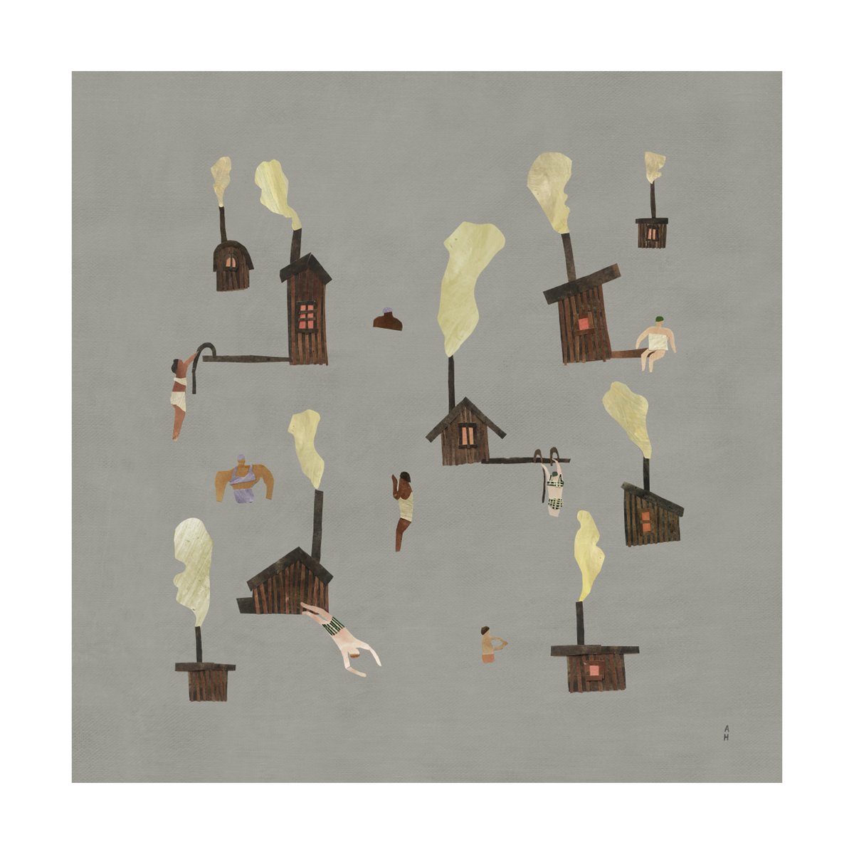Fine Little Day Sauna poster 50x50 cm | Scandinavian Design | Posters | Grey