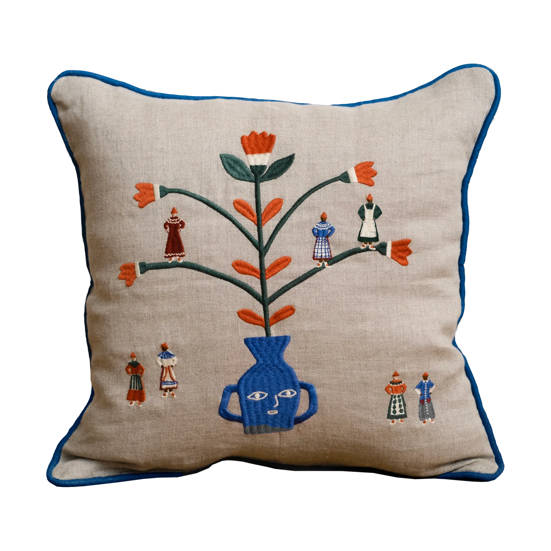 Seasonal pillowcase 38x38 cm, Natural-blue Fine Little Day