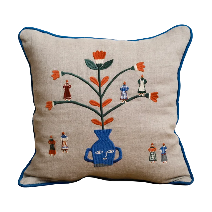 Seasonal pillowcase 38x38 cm - Natural-blue - Fine Little Day