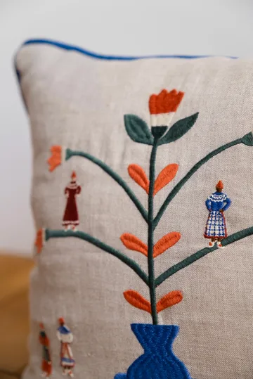 Seasonal pillowcase 38x38 cm - Natural-blue - Fine Little Day