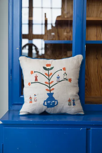 Seasonal pillowcase 38x38 cm - Natural-blue - Fine Little Day