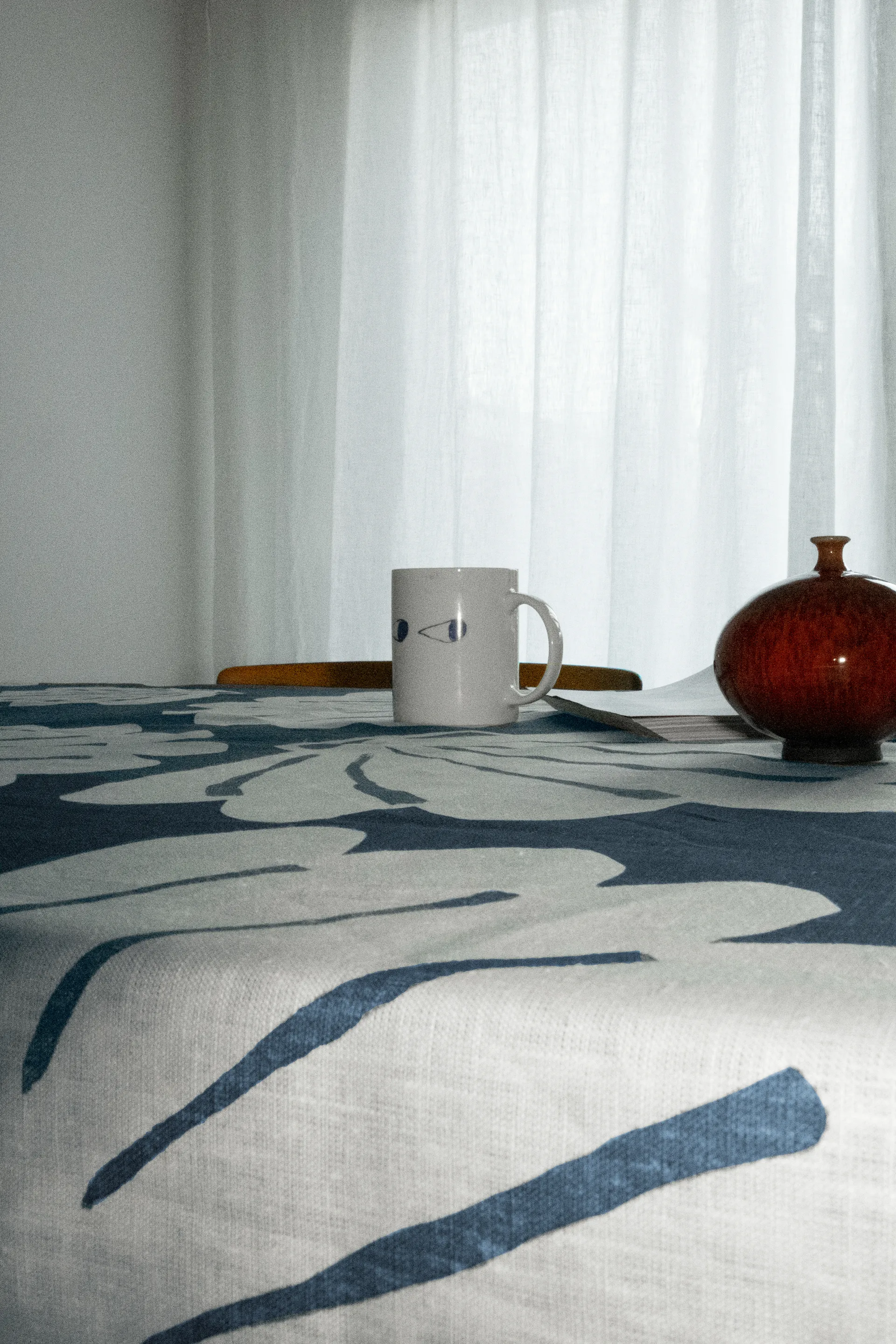 Shell tablecloth linen 149x250 cm, Blue Fine Little Day