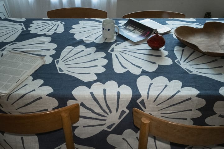 Shell tablecloth linen 149x250 cm - Blue - Fine Little Day