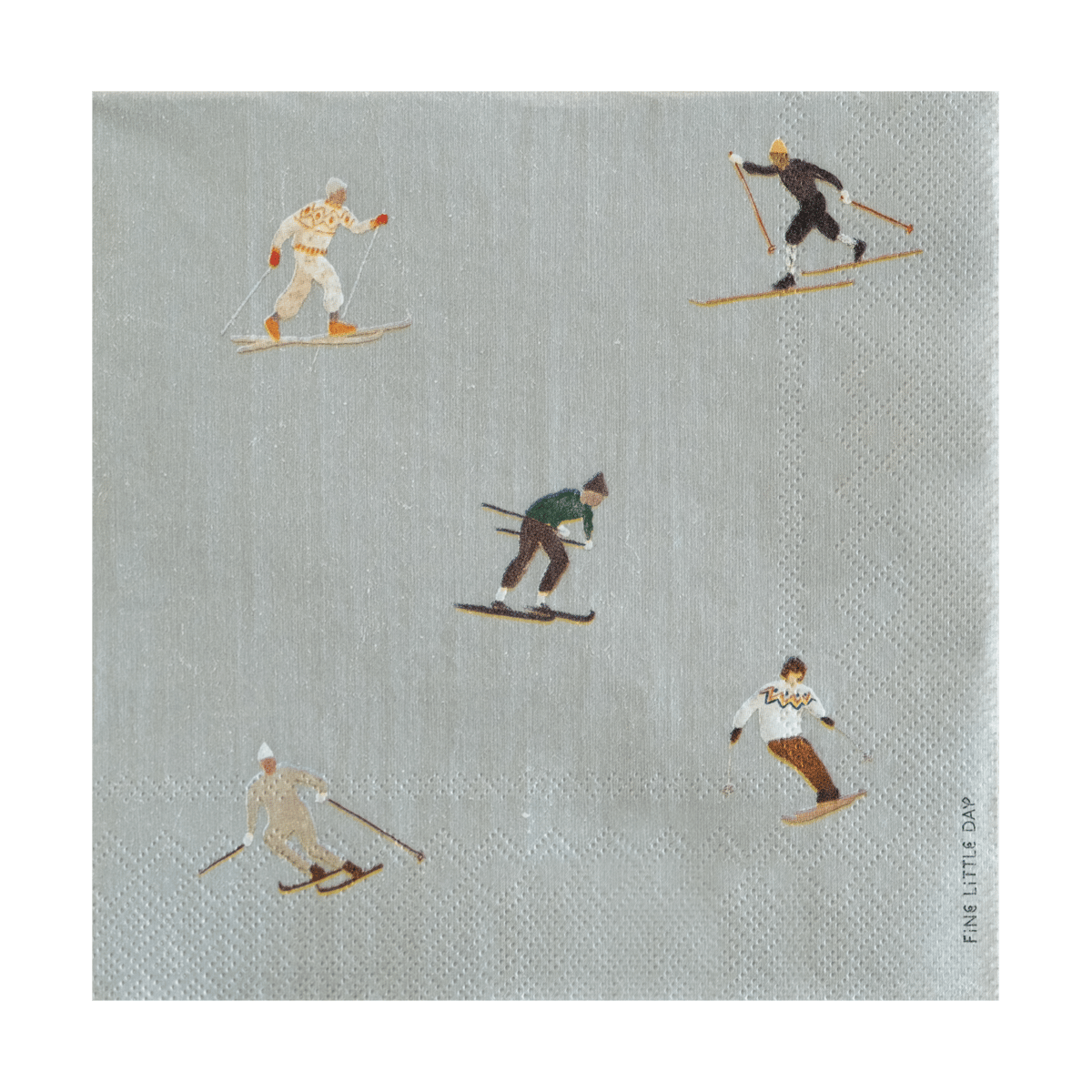 Fine Little Day Skiers napkin 25 pack Grey | Scandinavian Design | Paper napkins | Grey