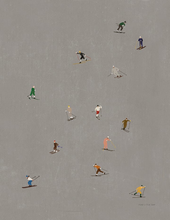Skiers poster 40x50 cm - grey - Fine Little Day