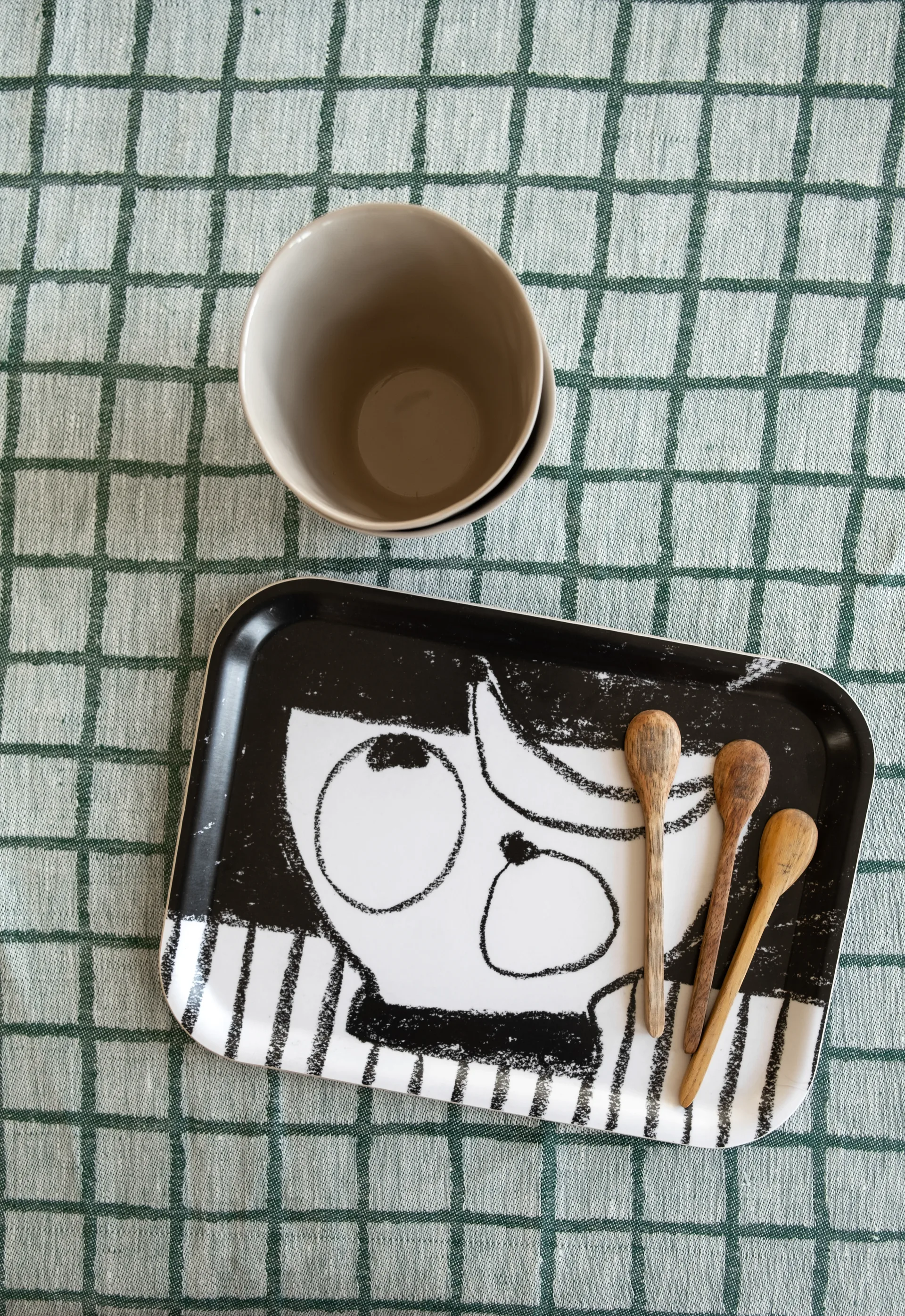 Stilleben tray 20x27 cm, Black-white Fine Little Day