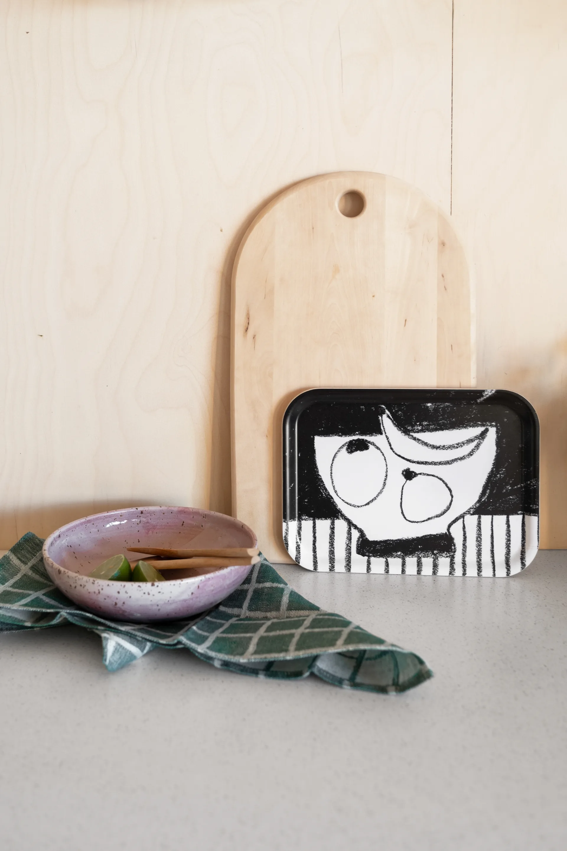 Stilleben tray 20x27 cm, Black-white Fine Little Day