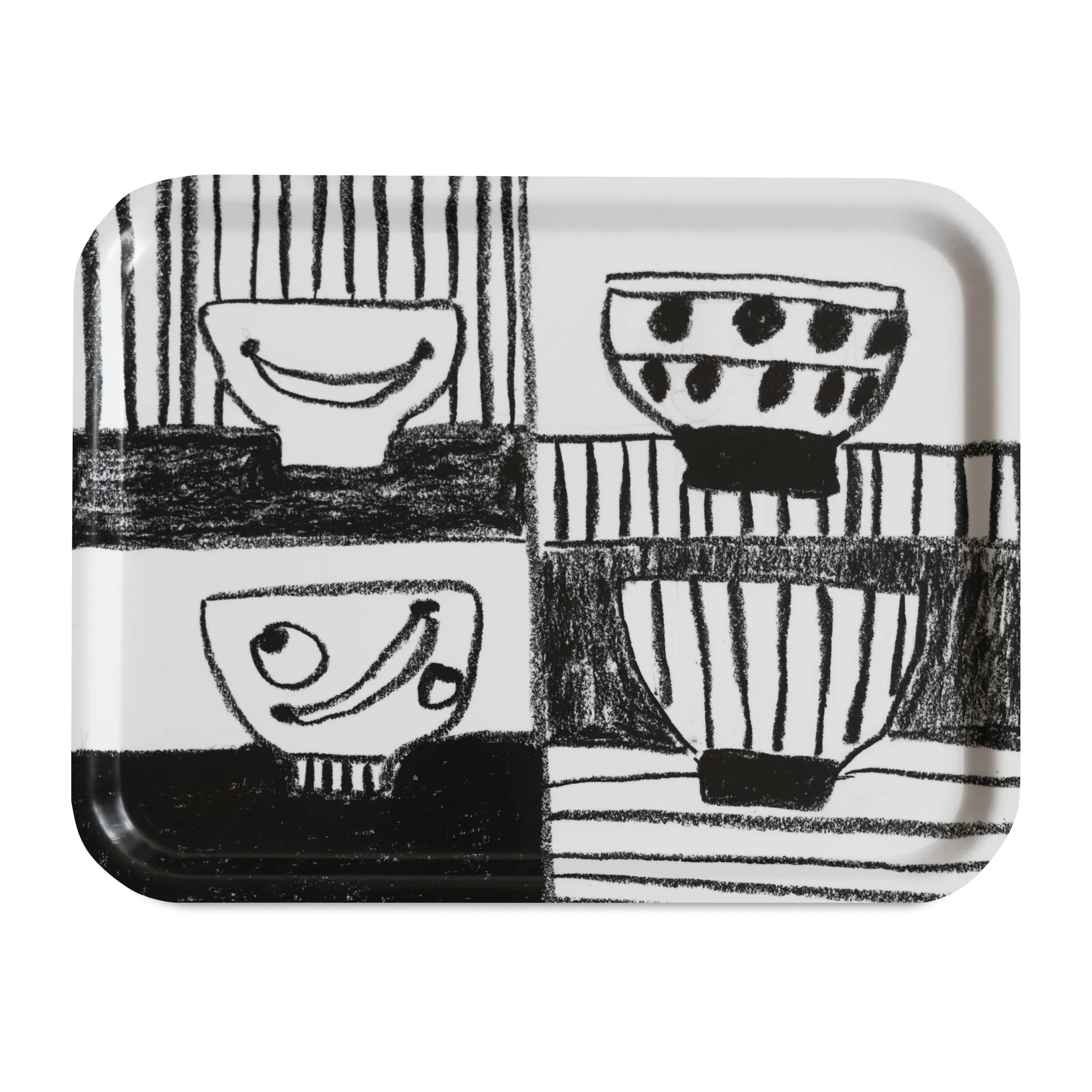 Stilleben tray 33x43 cm, Black-white Fine Little Day