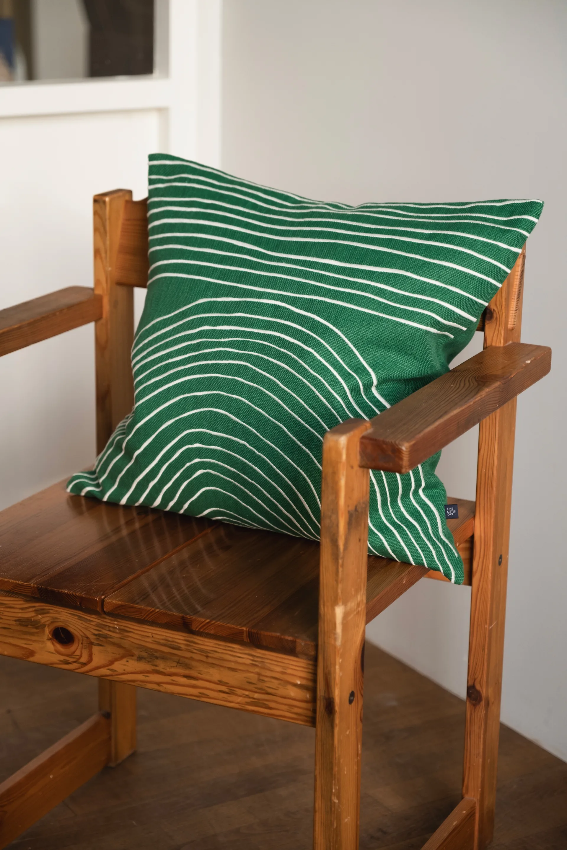 Straw cushion cover 48x48 cm, Green Fine Little Day