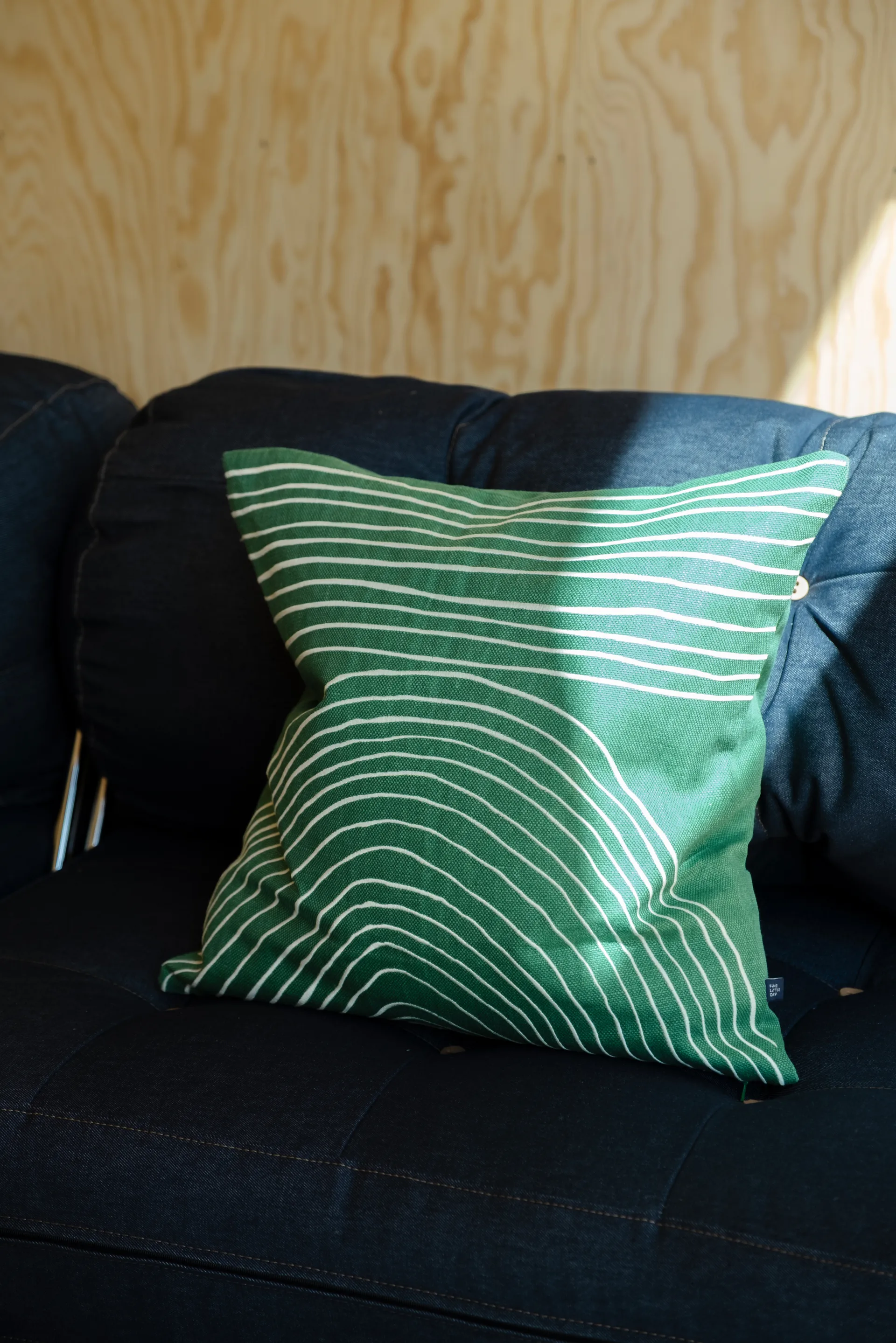 Straw cushion cover 48x48 cm, Green Fine Little Day
