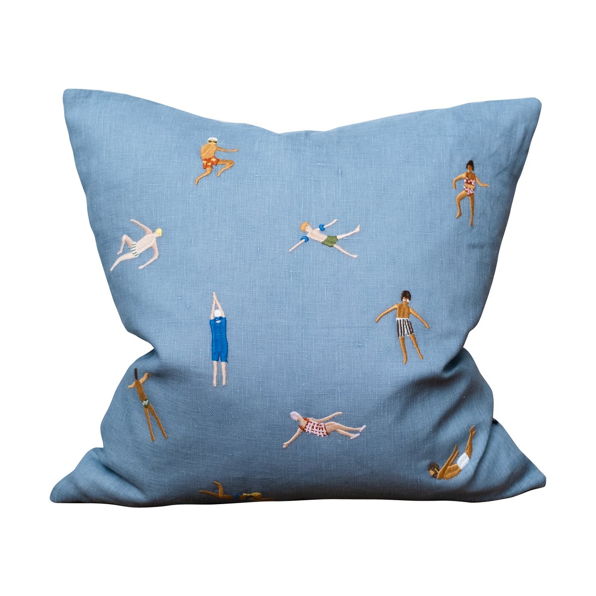 Fine Little Day Swimmers pillowcase 45x45 cm Blue | Scandinavian Design | Cushion covers | Blue