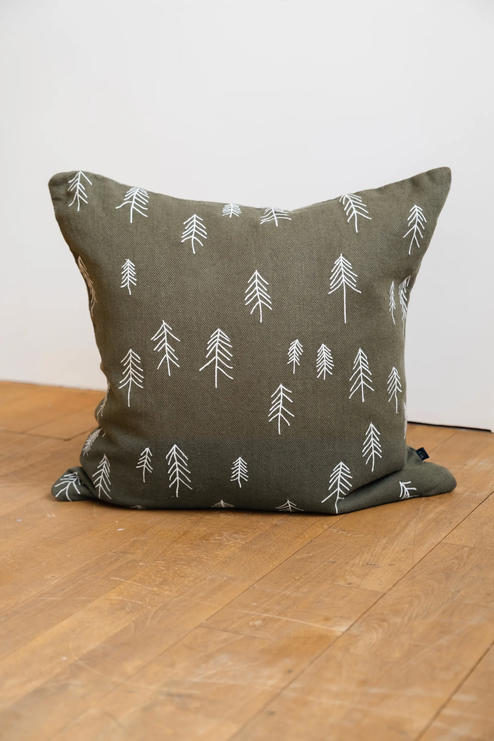 Tall pillowcase 48x48 cm, Green-white Fine Little Day