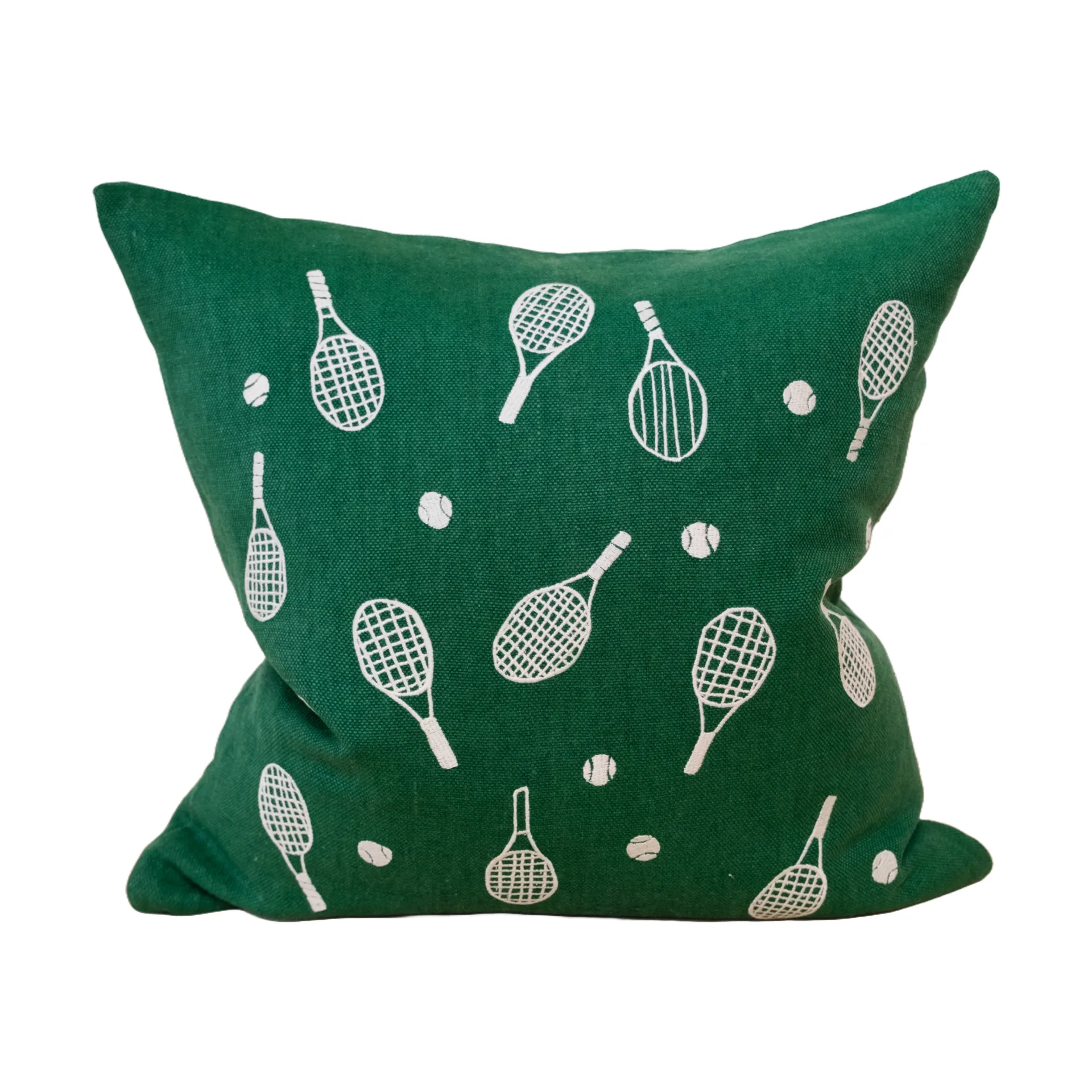 Tennis racket cushion cover 48x48 cm, Green Fine Little Day