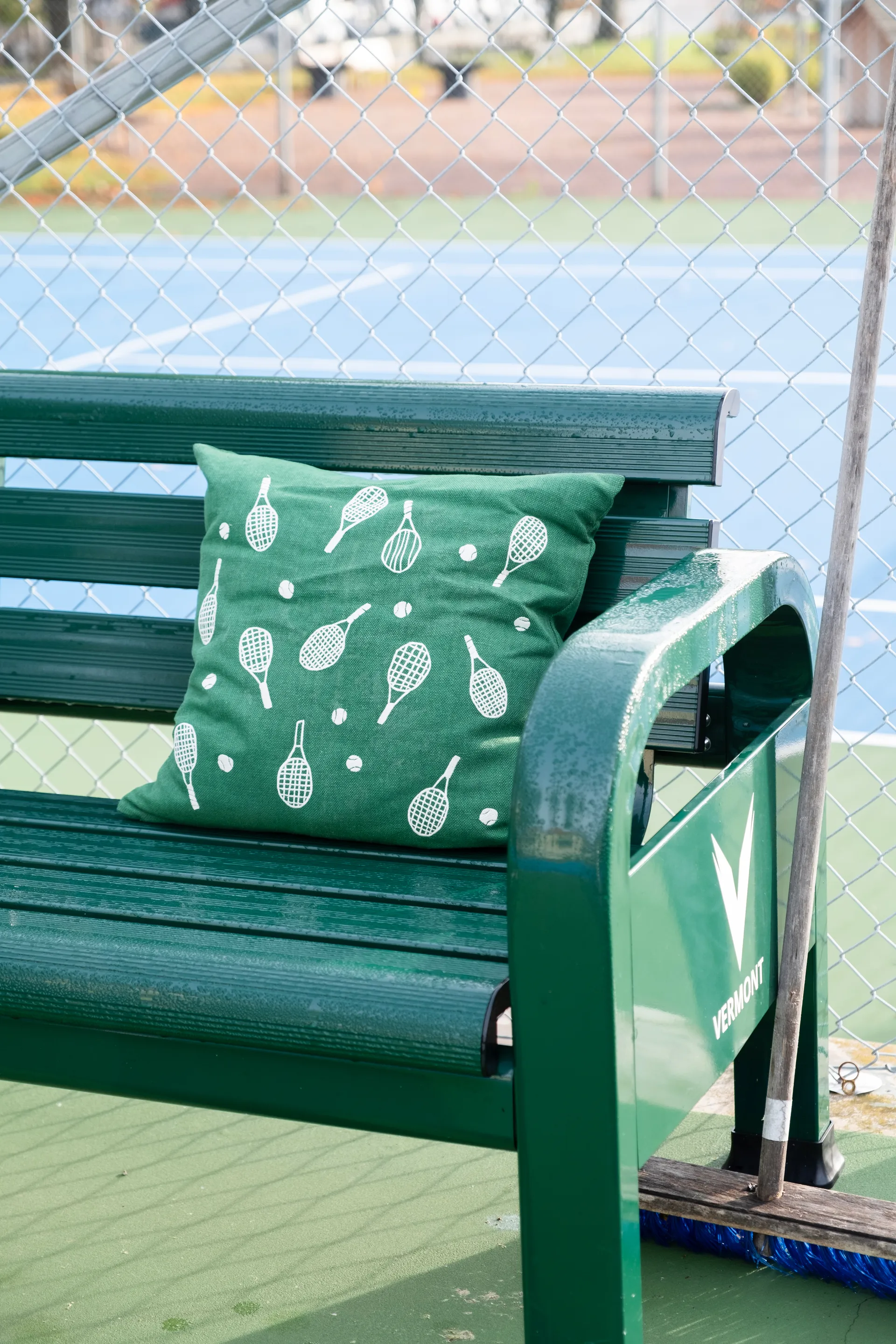 Tennis racket cushion cover 48x48 cm, Green Fine Little Day